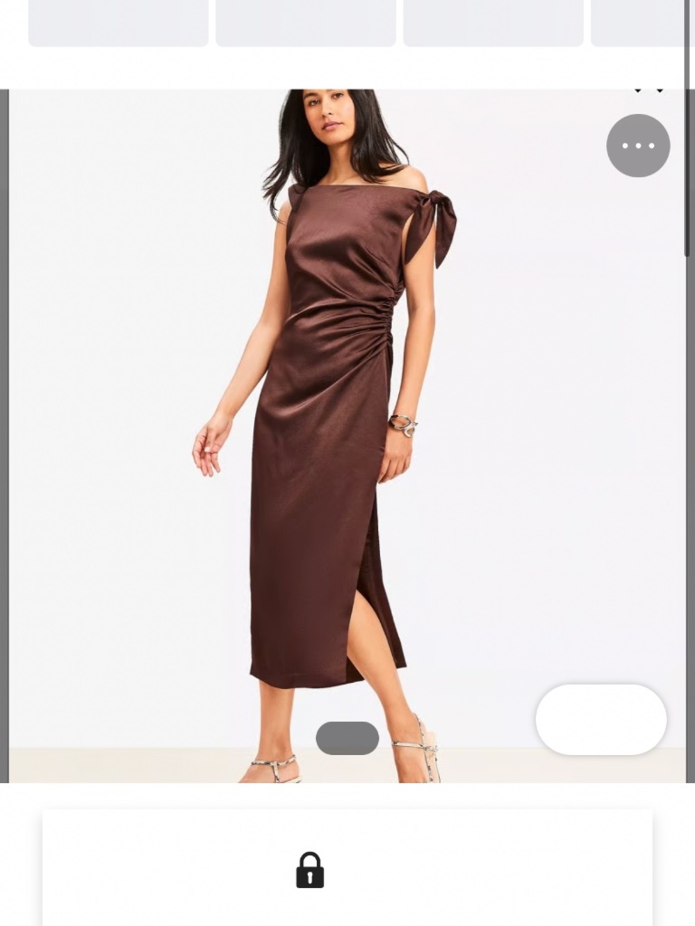 Loft brown satin dress